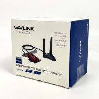 WAVLINK WL-WN685BE3 BE8800 WiFi 7 PCIe Network Card, Tri-Band BE200 WLAN Adapter, Bluetooth 5.4, High-Speed, for Desktop PC, Strong Connection, Modern Technology, Easy Installation
