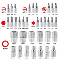 Profi Steckschlüssel-Set 46-tlg, 1/4" CR-V, Ratsche, Bits, Verlängerung, metrisch – vielseitiges Werkzeug für Heimwerker, präzise Passform, robust, ideal für Reparaturen und Montagearbeiten