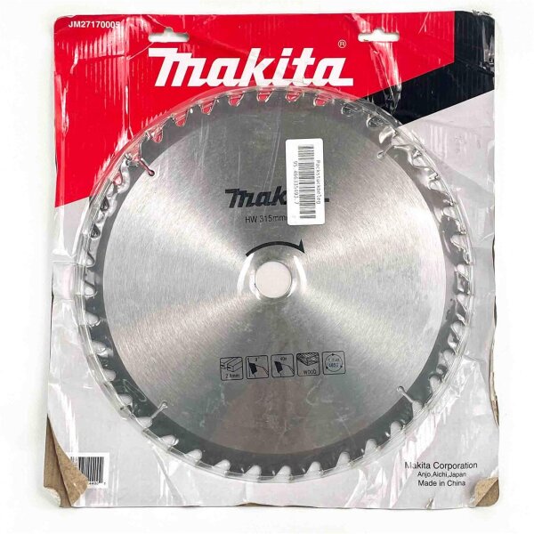 Makita 315mm circular saw blade, model JM27170005, saw blade for wood, 30mm bore, durable, precise cut, suitable for table saws, robust accessory for professional applications