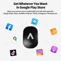 ATOTO AD6 Wireless Carplay Android Auto Adapter, AI Box, 4+64GB, WiFi/4G LTE, GPS-Tracking, OBDⅡ Support, 2x Bluetooth, OTA Updates, für Wired Carplay Hauptgerät, Android System