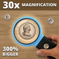 Vision Aid 30x LED-Lupe, Modell VA-30L, Leselupe mit...