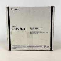 Toner compatible with Canon T15, model 5818C001, black, replacement cartridge, high print yield, crisp prints, reliable compatibility, easy installation, ideal for office and home.