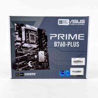 ASUS PRIME B760-PLUS motherboard, ATX, Intel Socket 1700, DDR5, PCIe 4.0, USB 3.2, M.2, HDMI/DP, stable power supply, versatile connectivity options, ideal for gaming and office use