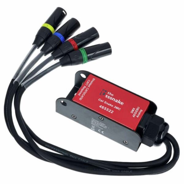 the sssnake Cat Snake 3MC Kabelverteiler 465522, Audio-Splitter, 3x XLR male, 1x RJ45, kompakt, robust, ideal für Bühnen- und Studioanwendungen, schnelle Signalverteilung, einfache Installation