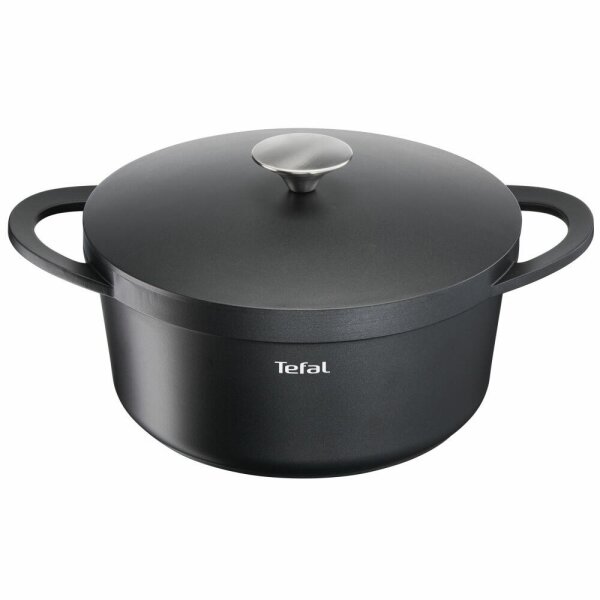 Tefal Trattoria casserole dish, model Ø 28 cm, cast aluminum, saucepan/roasting pan, induction compatible, slight signs of use, ideal for braising and roasting, robust non-stick coating, versatile use