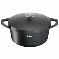 Tefal Trattoria casserole dish, model Ø 28 cm, cast aluminum, saucepan/roasting pan, induction compatible, slight signs of use, ideal for braising and roasting, robust non-stick coating, versatile use
