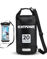 ECHTPower Drybag 20L Schwarz – Wasserdichte Tasche...