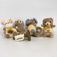 lovemomi 4-piece set of baby soft toys with integrated...