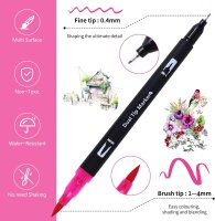 Doppelpinsel-Filzstifte 108 Farben, Marker-Set mit feiner und Pinselspitze, vielseitig für Erwachsene & Kinder – ideal zum Malen, Zeichnen, Basteln, Scrapbooking, Journaling und Schule