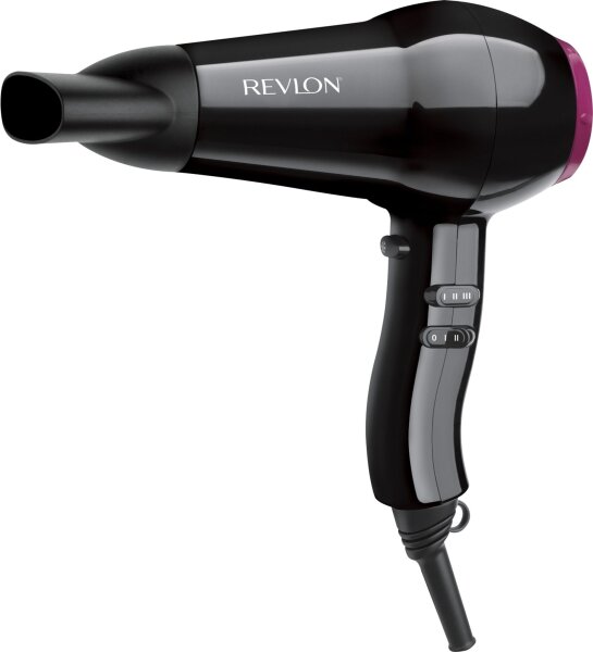 Revlon Haartrockner REV-019, 2000W, schwarz, leichtes Design, schnelles Trocknen, ergonomischer Griff, mehrere Heiz- und Gebläsestufen, Kaltlufttaste, ideal für flexibles Styling