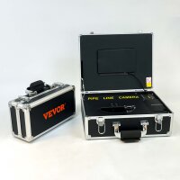 VEVOR H6FTR Inspection Camera 40m, 7" Display, DVR, 12V, IP68, 12 LEDs, 16GB SD, Locator, for Drains, Ventilation, Pipes, Home Installations