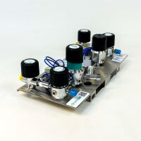 DRUVA®PUR MPLH0SSP003 relaxation station, Pure line, chrome-plated brass, inlet pressure 200 bar, outlet pressure 14 bar, for precise gas pressure control, robust design, ideal for industrial applications.