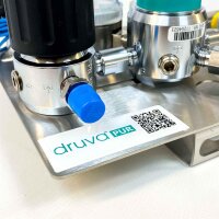 DRUVA®PUR MPLHESSP002 Pressure Relief Station, CO2 Gas Regulator, Pure Line, Chrome-Plated Brass, Inlet Pressure 60 Bar, Outlet Pressure 14 Bar, Precise Pressure Control for Industrial Applications