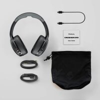 Skullcandy Crusher Evo Over-Ear Bluetooth-Kopfhörer, Modell Evo, kabellos, mit USB-C-Ladekabel, individuell einstellbarem Bass, Geräuschisolierung, 40h Akkulaufzeit, faltbar, Farbe Schwarz