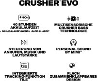 Skullcandy Crusher Evo Over-Ear Bluetooth-Kopfhörer, Modell Evo, kabellos, mit USB-C-Ladekabel, individuell einstellbarem Bass, Geräuschisolierung, 40h Akkulaufzeit, faltbar, Farbe Schwarz