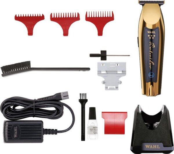 Wahl Professional Hair Clipper, Cordless Detailer Gold model, cordless clipper machine, precise contour trimmer, powerful motor, ergonomic, ideal for precise cuts and beard styling