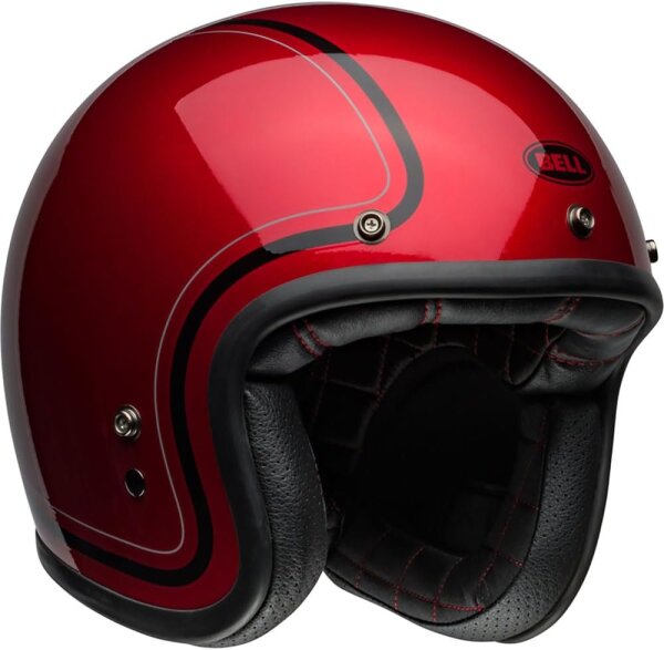 Bell Custom 500 Motorradhelm, Chief Candy Red Design, Größe L, ECE 22.06 zertifiziert, Retro-Look, komfortable Passform, hochwertiges Material, idealer Schutz für stilbewusste Biker.