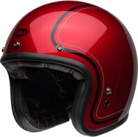 Bell Custom 500 Motorradhelm, Chief Candy Red Design, Größe L, ECE 22.06 zertifiziert, Retro-Look, komfortable Passform, hochwertiges Material, idealer Schutz für stilbewusste Biker.