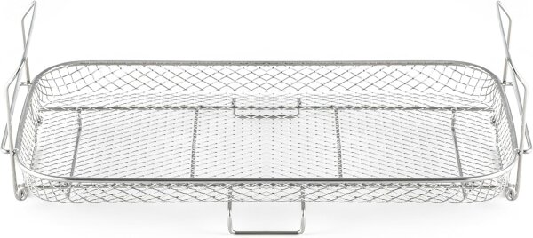 Cosori Zubehör Backgitter, Modellnr. Dual Blaze TwinFry 10L, Zubehör für Heißluftfritteuse, stapelbar, spülmaschinenfest, Edelstahl 304, ideal für Pommes & Hähnchenflügel, multifunktional, 36,8x18,8cm