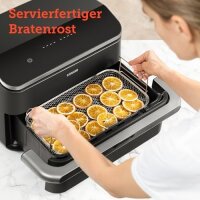 Cosori Zubehör Backgitter, Modellnr. Dual Blaze TwinFry 10L, Zubehör für Heißluftfritteuse, stapelbar, spülmaschinenfest, Edelstahl 304, ideal für Pommes & Hähnchenflügel, multifunktional, 36,8x18,8cm