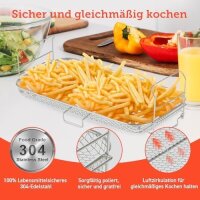 Cosori Zubehör Backgitter, Modellnr. Dual Blaze TwinFry 10L, Zubehör für Heißluftfritteuse, stapelbar, spülmaschinenfest, Edelstahl 304, ideal für Pommes & Hähnchenflügel, multifunktional, 36,8x18,8cm