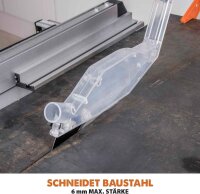 Evolution Power Tools Rage 5-S table saw, 1500W, Ø255mm, cuts steel, aluminum, wood with nails, height-adjustable saw blade, bevel function, stable base, versatile for precise cuts