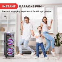 Pyle Bluetooth-PA-Lautsprecher 2000W, tragbar, Outdoor-PA-System, Mikrofon-Eingang, Party-LEDs, USB/SD-Player, AUX/RCA, FM-Radio, kraftvoller Sound, ideal für Events und Partys