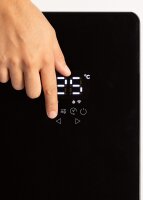 CREATE WARM CRYSTAL 1500W Glass Convector Heater, WiFi/App Control, Black, Precision Sensors, Timer, Energy Saving, LED Touchscreen, Wall & Floor Mounting, Electric Radiator