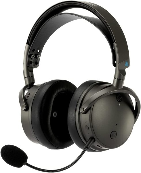 Audeze Maxwell Wireless Gaming Headset für PlayStation, Over-Ear, Bluetooth, 80h Akku, 3D-Audio, Noise Cancelling, Mikrofon, Hi-Res Sound, Komfortpolster, USB-C, Schwarz