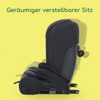 Bebeconfort EverFix Plus i-Size child car seat 9-36kg, 76-150cm, grows with your child, ISOFIX, side impact protection, 14-position adjustable headrest, for 15 months to 12 years, color Full Black