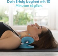 Nackenstrecker Pro, Modell NS-2024, Nackendehner – Ergonomisch geformt, aus hochdichtem Memory-Schaum, fördert gesunde Haltung, entspannt Nacken & Schultern, Schmerzlinderung in 10 Min., Farbe Blau