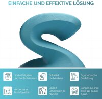 Nackenstrecker Pro, Modell NS-2024, Nackendehner – Ergonomisch geformt, aus hochdichtem Memory-Schaum, fördert gesunde Haltung, entspannt Nacken & Schultern, Schmerzlinderung in 10 Min., Farbe Blau