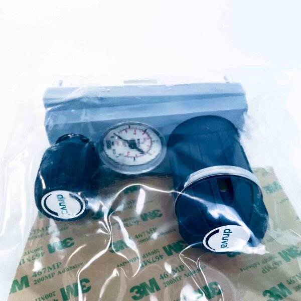 GCE Druva Druckregler PLCBVBBD055, Eingangsdruck 50 Bar, Ausgangsdruck 4 Bar, präzise Gasregelung, robuster Regler für industrielle Anwendungen, zuverlässige Druckkontrolle, langlebiges Design