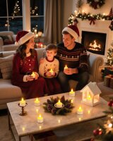 SoulBay LED Tealight Set, 12-pack, rechargeable, includes remote control & timer, charging station & USB cable, flickering light, ideal for living room, party, Halloween & Christmas decoration