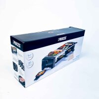 Princess Raclette Grill 162820, Steingrill für 8 Personen, 8 Pfännchen, regelbarer Thermostat, Antihaft, schwarz, vielseitig für Fleisch, Gemüse und Käse, modernes Design, einfache Reinigung