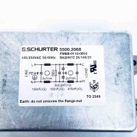 Schurter 5500.2068 mains filter module, 8A, 125/250VAC, 50/60Hz, compact housing, reliable interference suppression, ideal for industrial applications