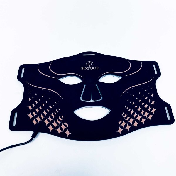 Bixtoor KFB291 LED Light Therapy Mask, Face Mask with 850nm Infrared, Blue, Amber & Red Light, Beauty Device for Skin Care, Ideal Gift for Women, Mothers & Partners, Black