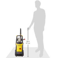 Stanley SXPW16PE pressure washer, 1600 W, 125 bar, 420 l/h, incl. Patio Cleaner Deluxe & fixed brush, ideal for patios, vehicles & garden cleaning