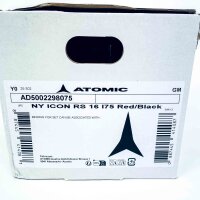 Atomic Icon RS 16 I75, Skibindung, robustes Modell in Rot/Schwarz, präzise Kraftübertragung, hohe Sicherheit, ideal für sportliche Fahrer, einfache Anpassung, zuverlässige Performance auf der Piste.