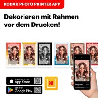 KODAK PD460 Photo Printer, 10x15cm, 50 sheets, docking station, Bluetooth, compatible with iPhone & Android, instant printing, 4-pass color sublimation, mobile photo printer