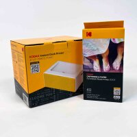 KODAK PD460 Photo Printer, 10x15cm, 50 sheets, docking station, Bluetooth, compatible with iPhone & Android, instant printing, 4-pass color sublimation, mobile photo printer