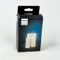 Philips Hue Dimmschalter V2, Modell 929002398602, kabelloser Lichtschalter, für smarte Lichtsteuerung, dimmt und schaltet Hue Lampen, einfache Wandmontage, batteriebetrieben, kompakt und flexibel einsetzbar.