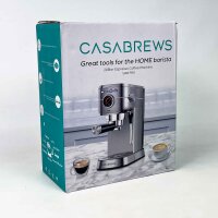 CASABREWS CM5418 PRO Espresso Machine, 20 Bar, US Plug, with Milk Frother, Brushed Silver, Portafilter, for Coffee, Cappuccino, Latte, Compact, Stainless Steel, Easy to Use