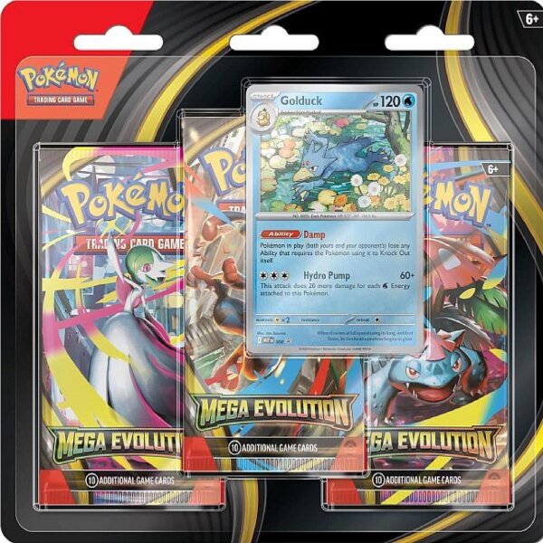 Pokémon Mega-Entwicklung Enton 3er-Pack, TCG Sammelkarten, seltene Karten, Sammler-Set, Booster, Original, Spielspaß für Fans, Erweiterungspack, Trading Card Game, Geschenkidee, Kinder & Erwachsene
