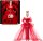 Barbie Mattel Signature JBJ17 Jubiläumspuppe, Sammleredition, blond, rotes Glitzertüllkleid, tropfenförmige Ohrringe, elegante Handschuhe, limitiert, 80 Jahre, exklusives Design