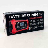6A Autobatterieladegerät 12V, intelligentes, vollautomatisches Ladegerät mit Erhaltungsfunktion, Temperaturkompensation, LCD-Display, geeignet für Auto, LKW, Motorrad, Rasenmäher, Boot, Schiffsbatterien