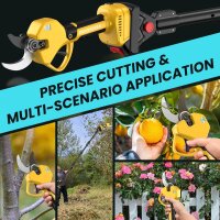 Elektrische Teleskop-Gartenschere 2m, 50mm Schnitt, 2x2Ah Akku, kabellose 2-in-1 Profi-Astschere, langer Arm, ideal für Bäume & Pflanzen, vielseitiges Gartengerät