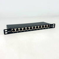 DIGITUS Patchpanel Cat.6a, 12 Port, 0,5HE, geschirmt,...