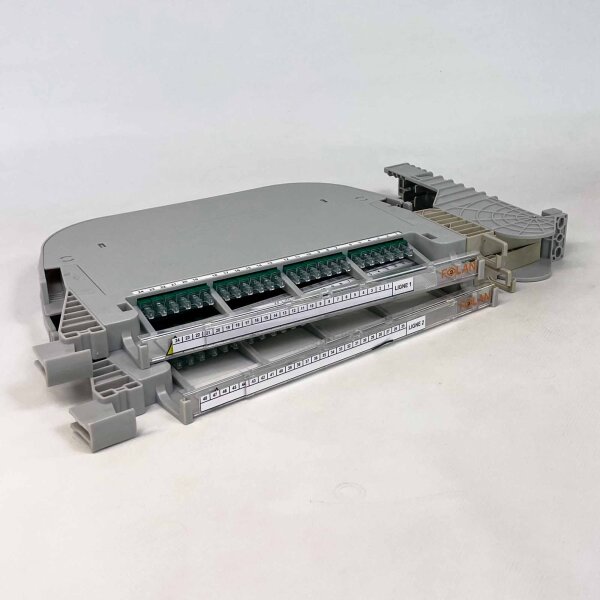 Folan 612471013, 2-pack of PORTO 1U optical drawers, right-swivel, 2 cassettes, 48 ​​SCA connectors, single-mode, plastic, fixed label holder, for fiber optic cabling, product type: patch panel