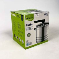 San Ignacio Turia pressure cooker, stainless steel, 5L, Ø20cm, energy-saving, heat-resistant handle, suitable for all types of cookers, safety valve, modern design